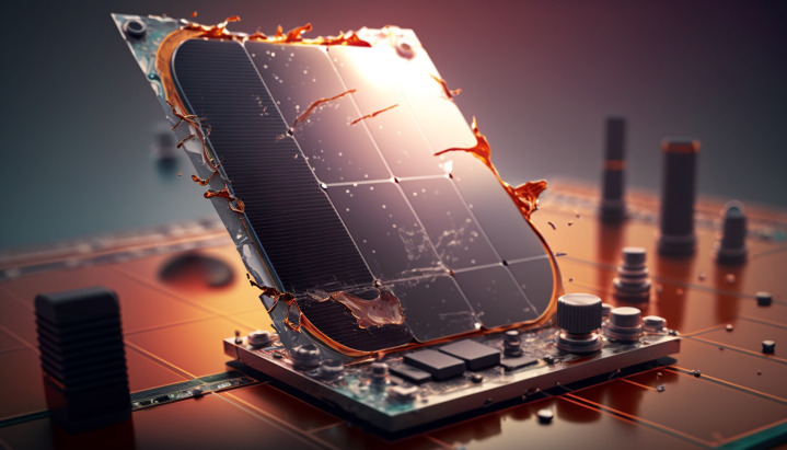 degrading solar cell in a lab setting