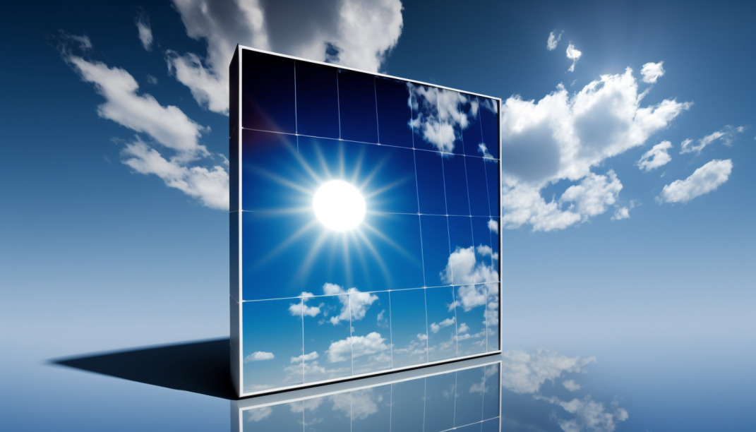 Solar panel on a clear and sunny day