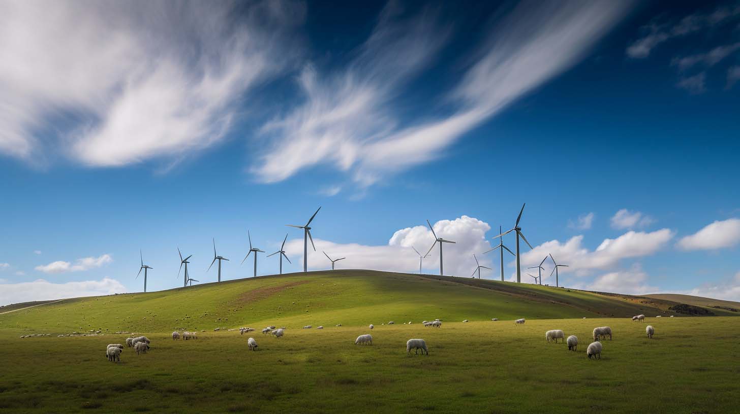 Wind turbines, renewable energy, wind speeds