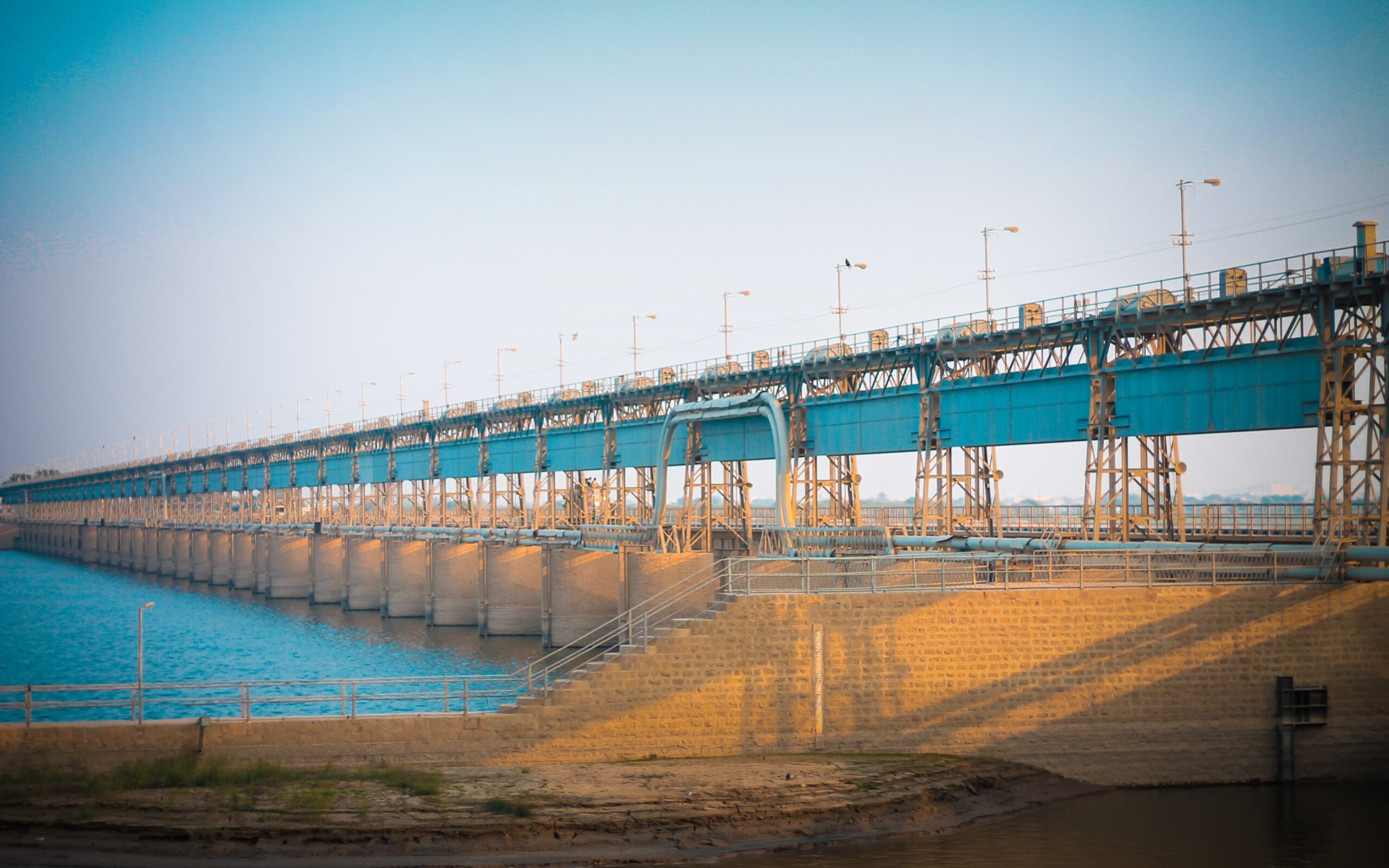 huge hydro electric dam creating hydro power