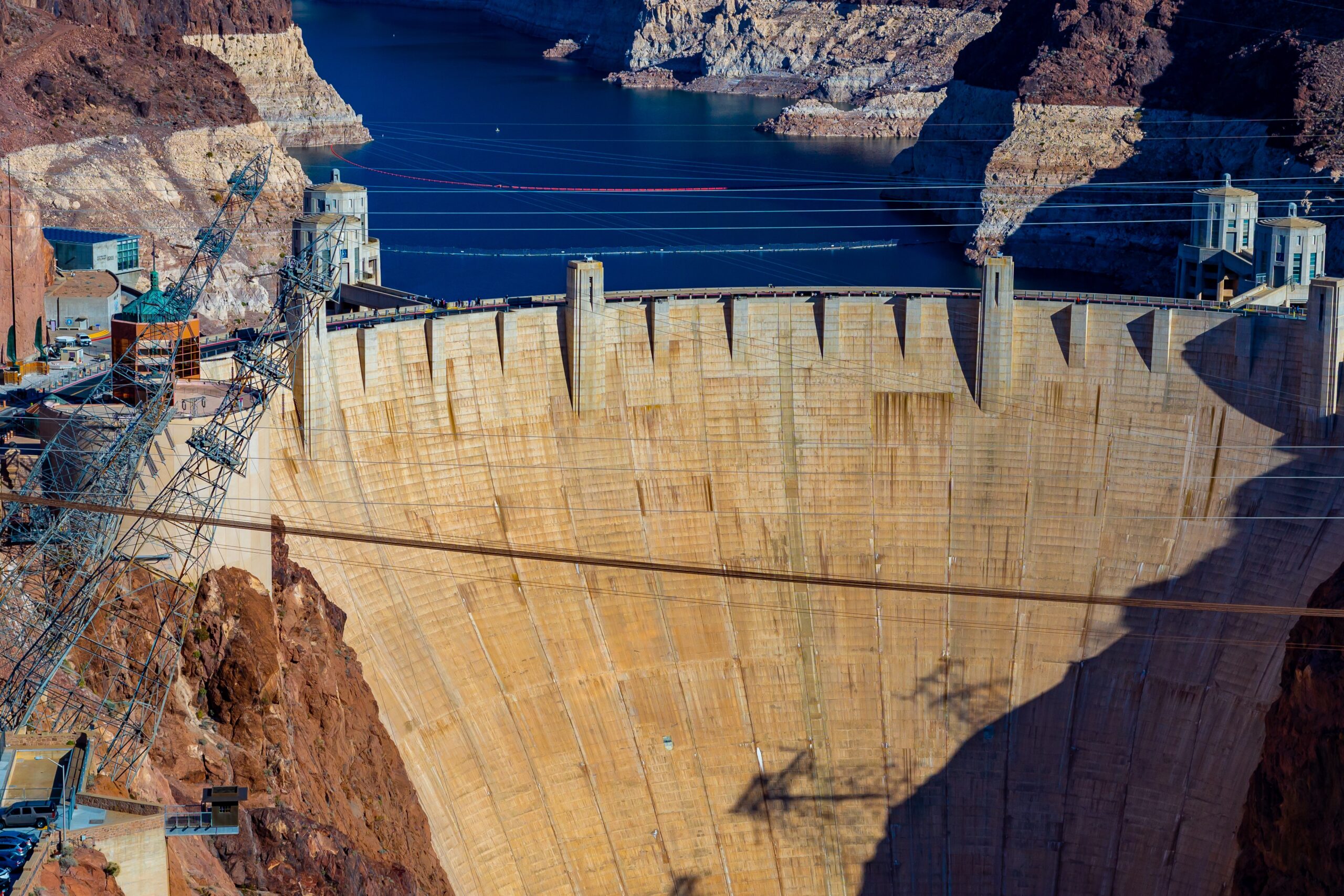 Huge dam in a mountain area