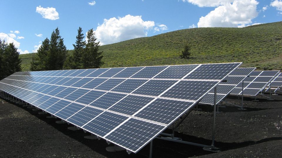 solar panel placed on a valley 